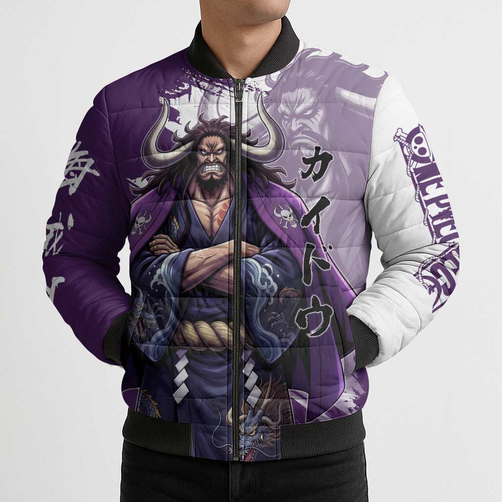 Kaido Anime Bomber Puffer Jacket One Piece Oni Warlord Graphic