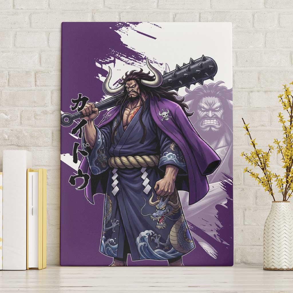 Kaido Anime Canvas Wall Art One Piece Oni Warlord Graphic