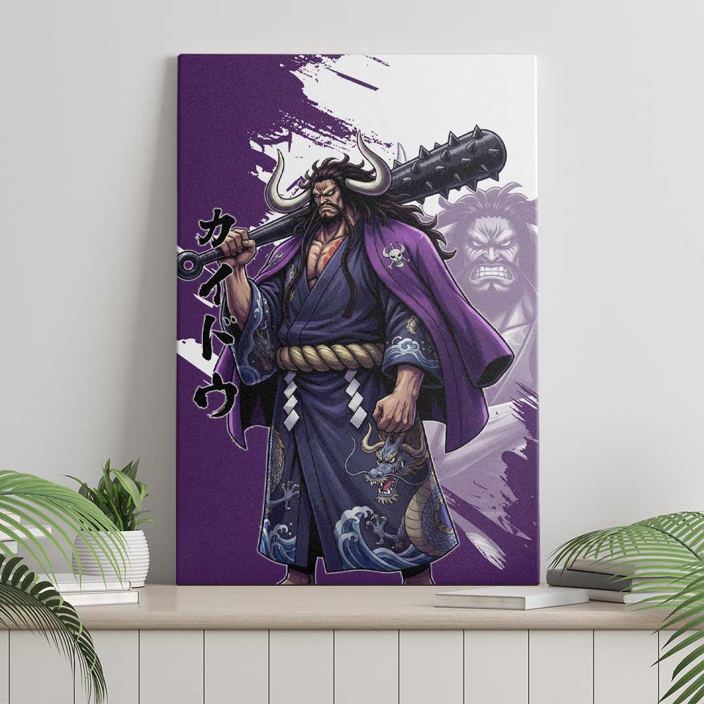 Kaido Anime Canvas Wall Art One Piece Oni Warlord Graphic