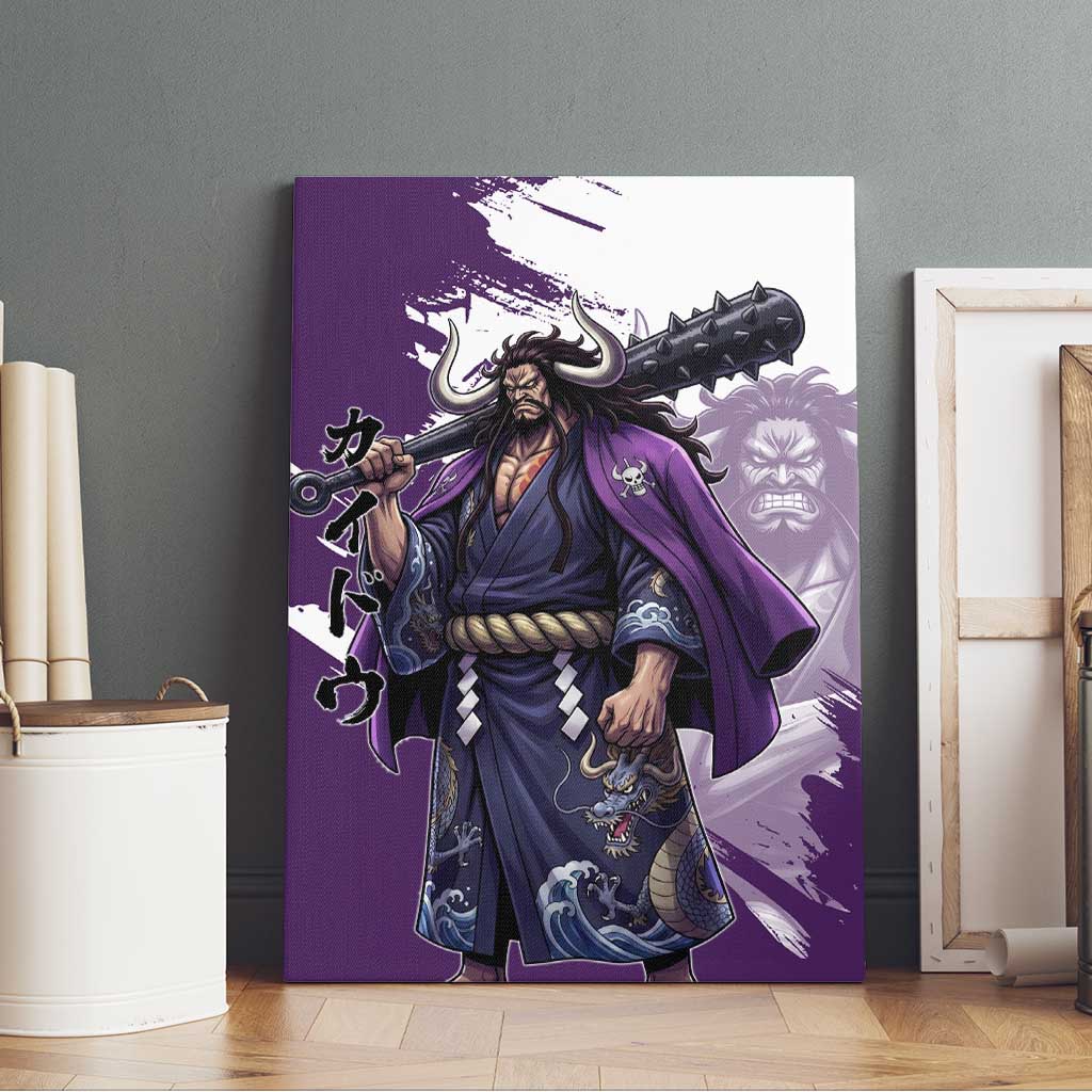 Kaido Anime Canvas Wall Art One Piece Oni Warlord Graphic