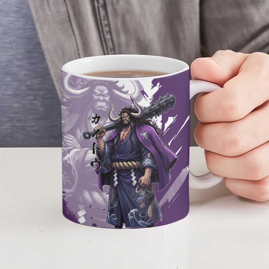 Kaido Anime Ceramic Mug One Piece Oni Warlord Graphic