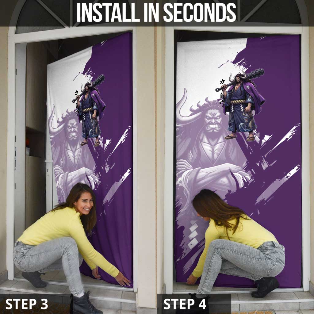 Kaido Anime Door Cover One Piece Oni Warlord Graphic