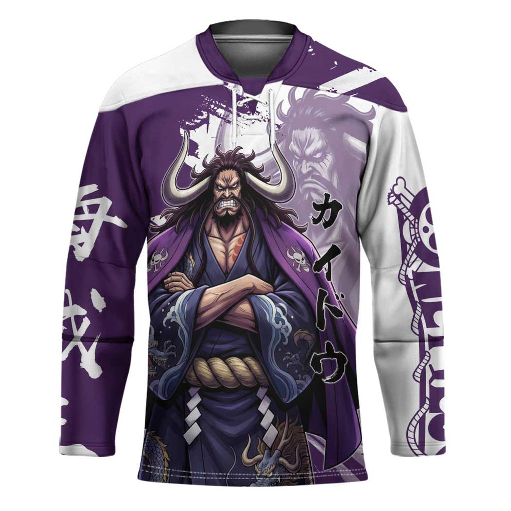Kaido Anime Hockey Jersey One Piece Oni Warlord Graphic