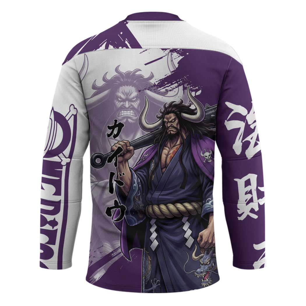Kaido Anime Hockey Jersey One Piece Oni Warlord Graphic