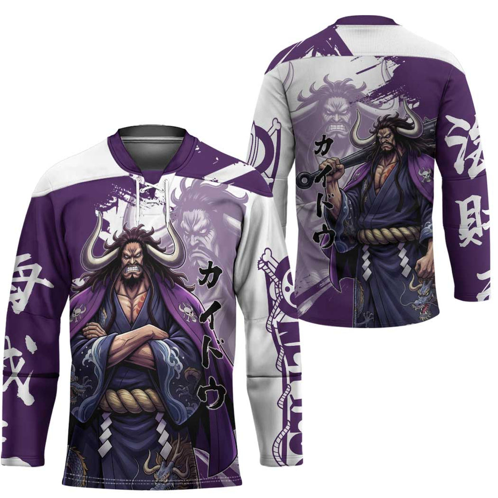 Kaido Anime Hockey Jersey One Piece Oni Warlord Graphic