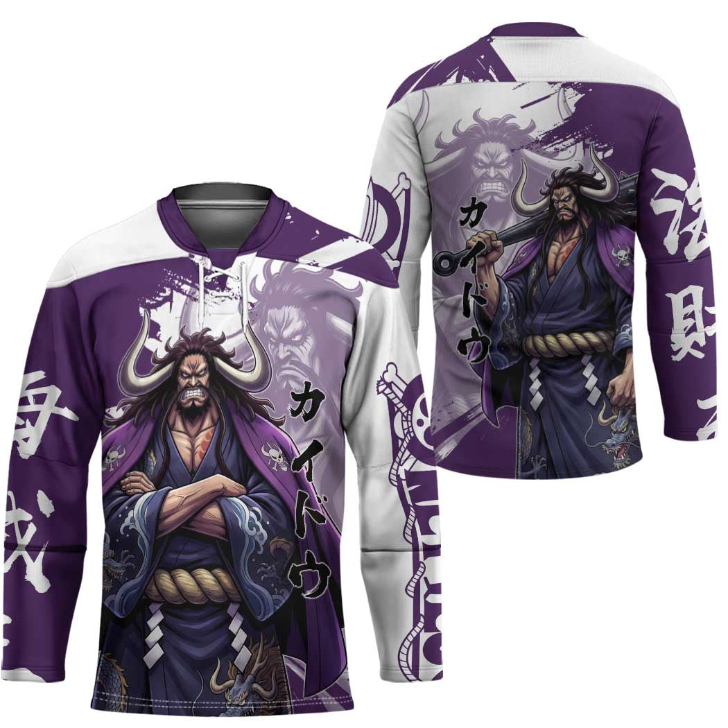 Kaido Anime Hockey Jersey One Piece Oni Warlord Graphic