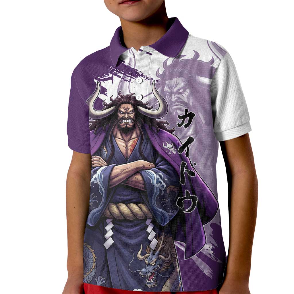 Kaido Anime Kid Polo Shirt One Piece Oni Warlord Graphic