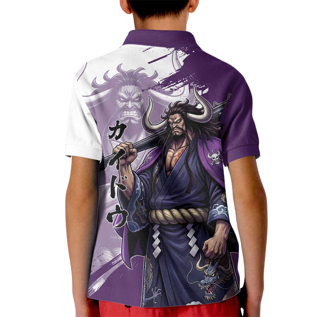 Kaido Anime Kid Polo Shirt One Piece Oni Warlord Graphic