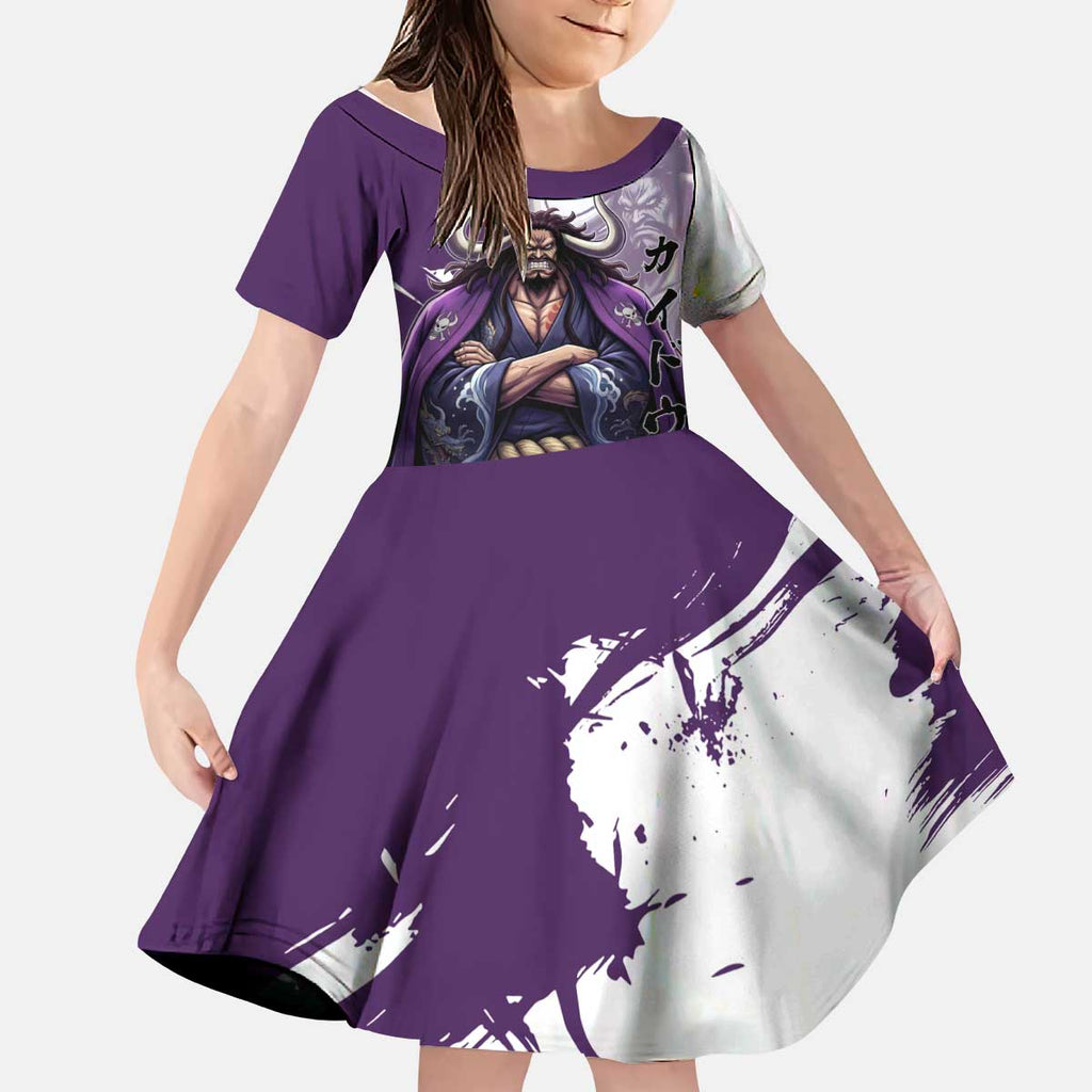 Kaido Anime Kid Short Sleeve Dress One Piece Oni Warlord Graphic