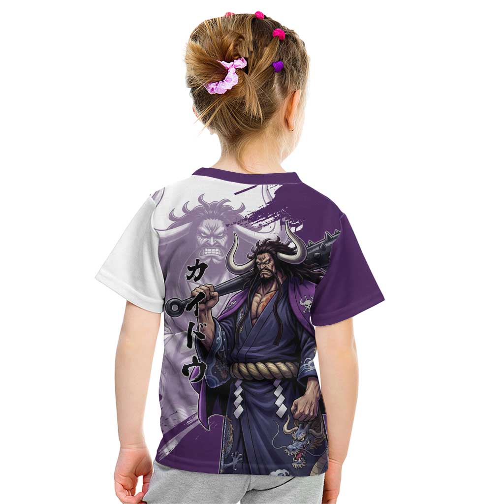 Kaido Anime Kid T Shirt One Piece Oni Warlord Graphic