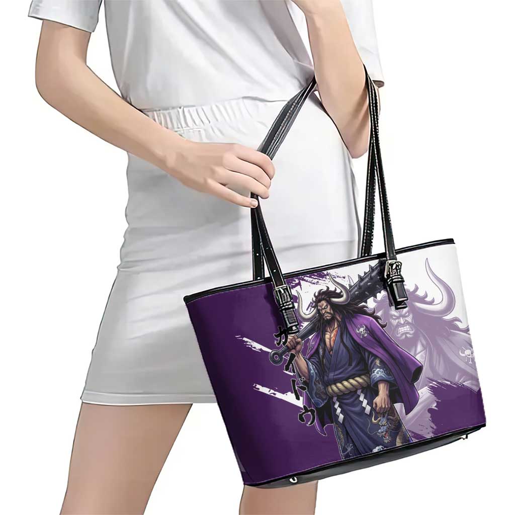 Kaido Anime Leather Tote Bag One Piece Oni Warlord Graphic