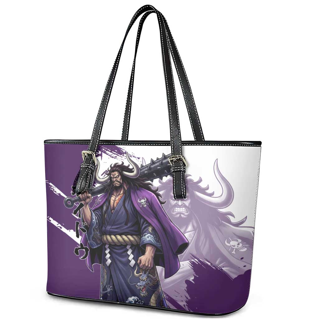 Kaido Anime Leather Tote Bag One Piece Oni Warlord Graphic