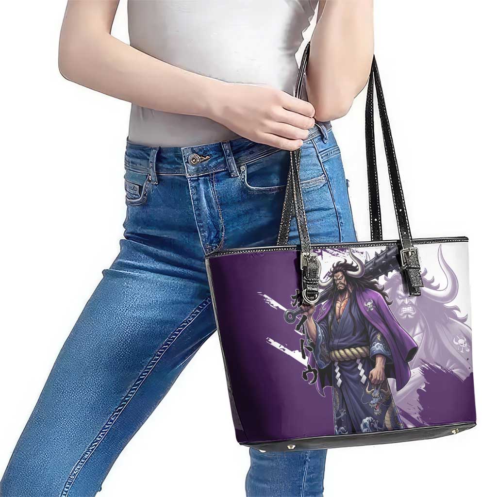 Kaido Anime Leather Tote Bag One Piece Oni Warlord Graphic