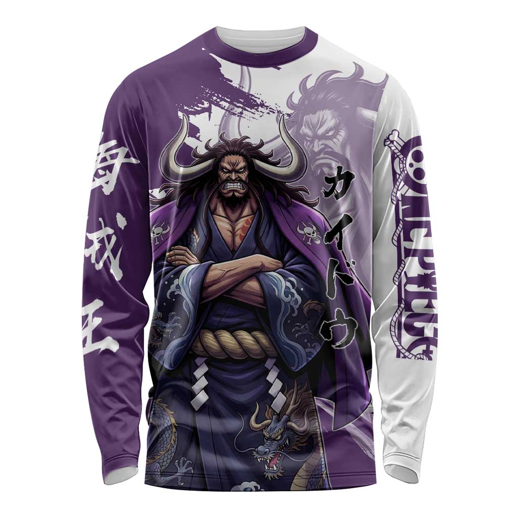 Kaido Anime Long Sleeve Shirt One Piece Oni Warlord Graphic