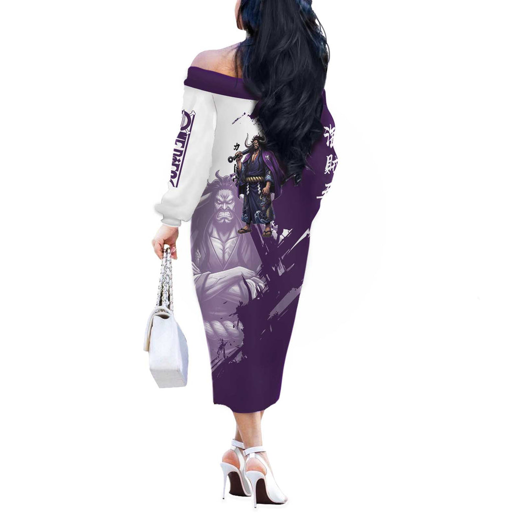 Kaido Anime Off The Shoulder Long Sleeve Dress One Piece Oni Warlord Graphic