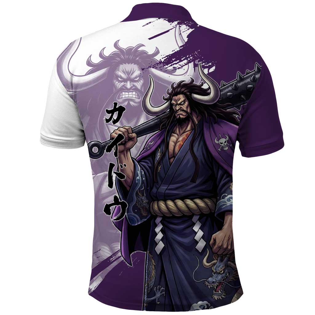Kaido Anime Polo Shirt One Piece Oni Warlord Graphic