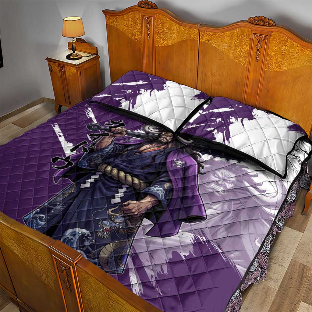 Kaido Anime Quilt Bed Set One Piece Oni Warlord Graphic