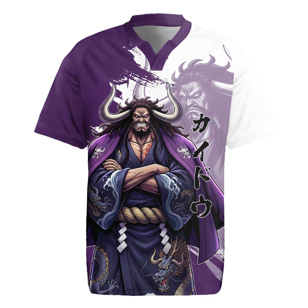 Kaido Anime Rugby Jersey One Piece Oni Warlord Graphic
