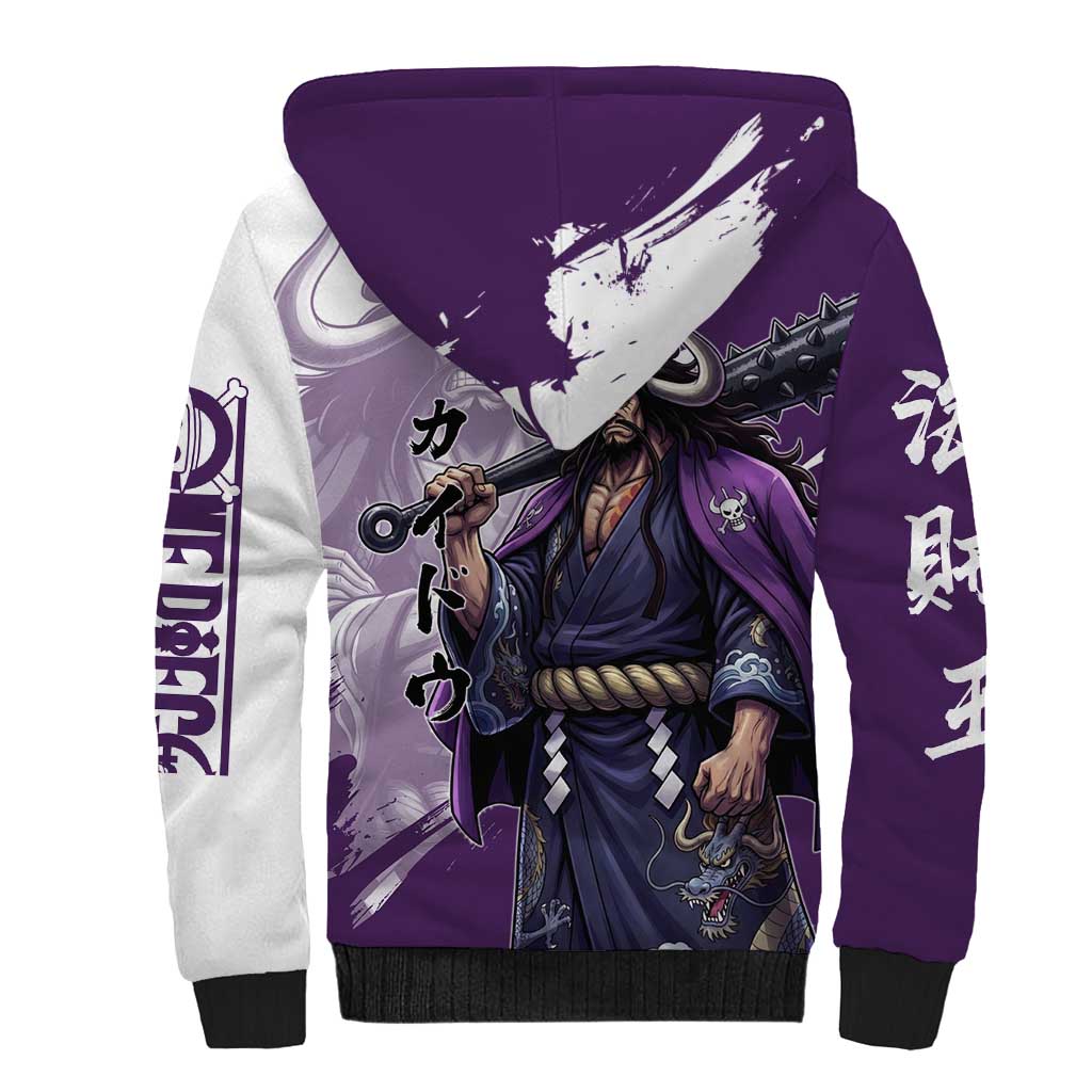 Kaido Anime Sherpa Hoodie One Piece Oni Warlord Graphic