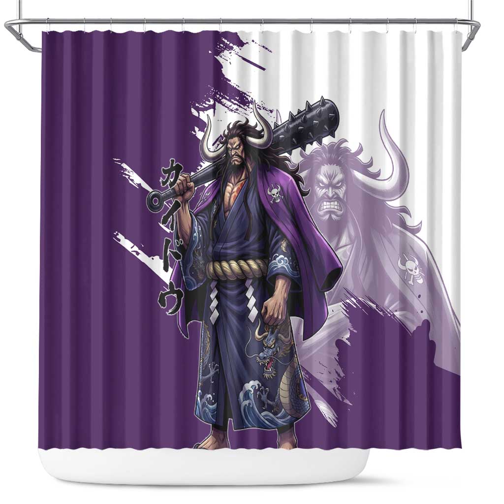 Kaido Anime Shower Curtain One Piece Oni Warlord Graphic
