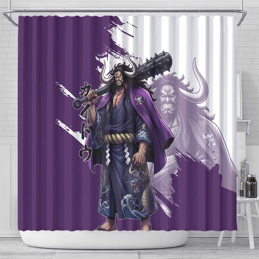 Kaido Anime Shower Curtain One Piece Oni Warlord Graphic