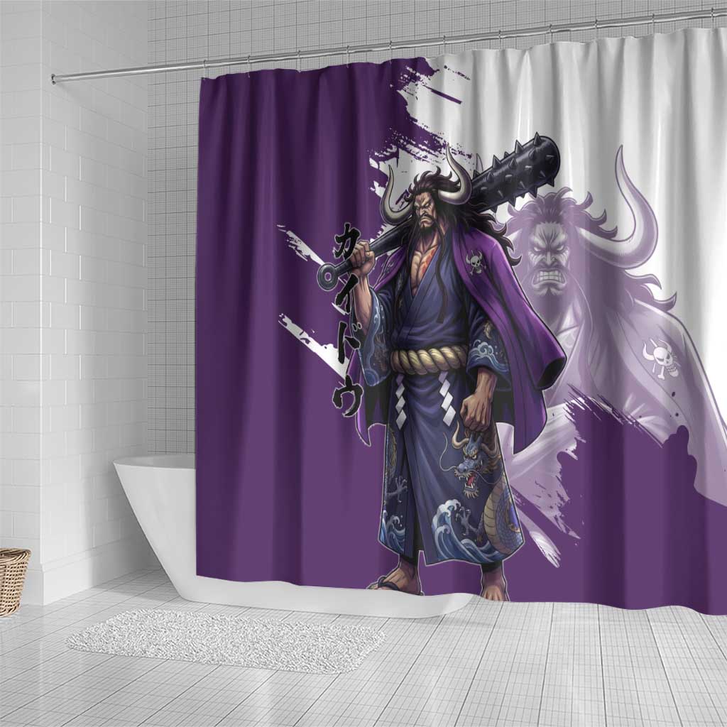 Kaido Anime Shower Curtain One Piece Oni Warlord Graphic