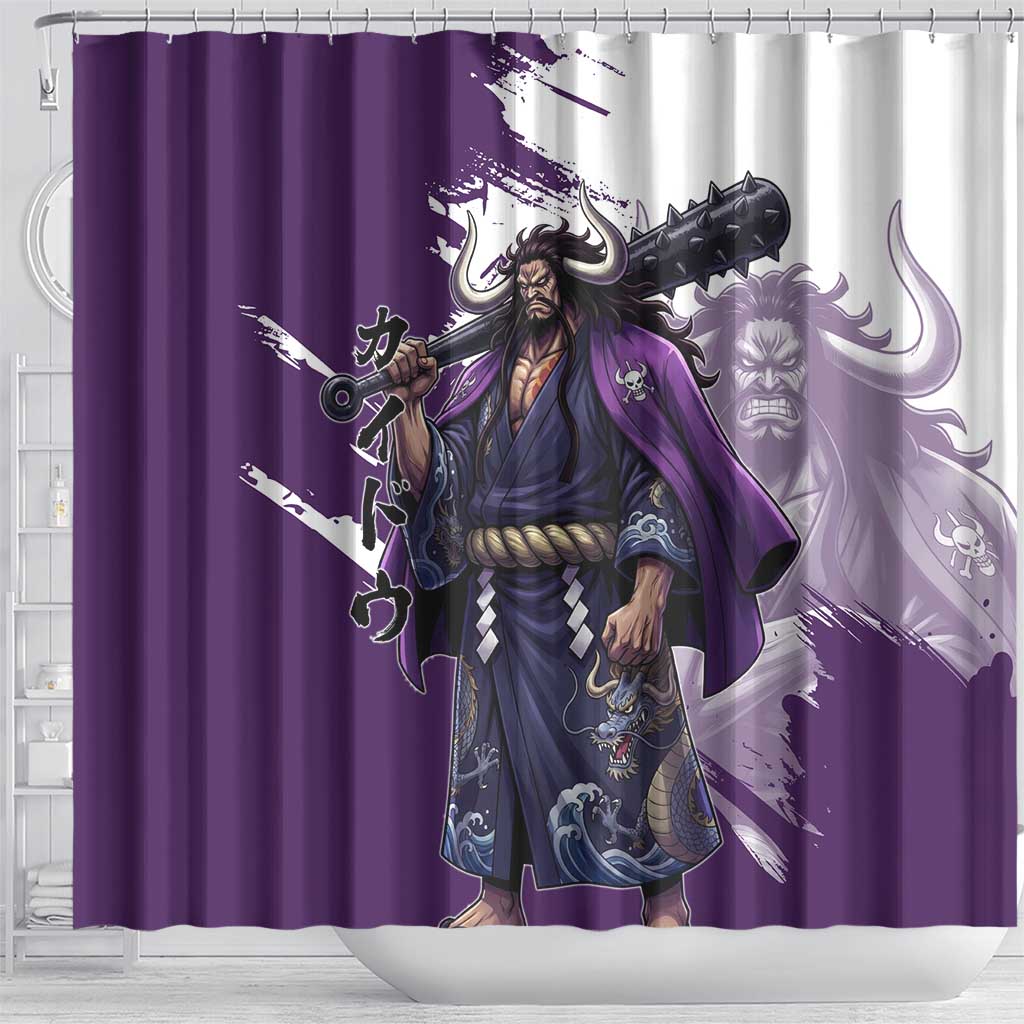 Kaido Anime Shower Curtain One Piece Oni Warlord Graphic