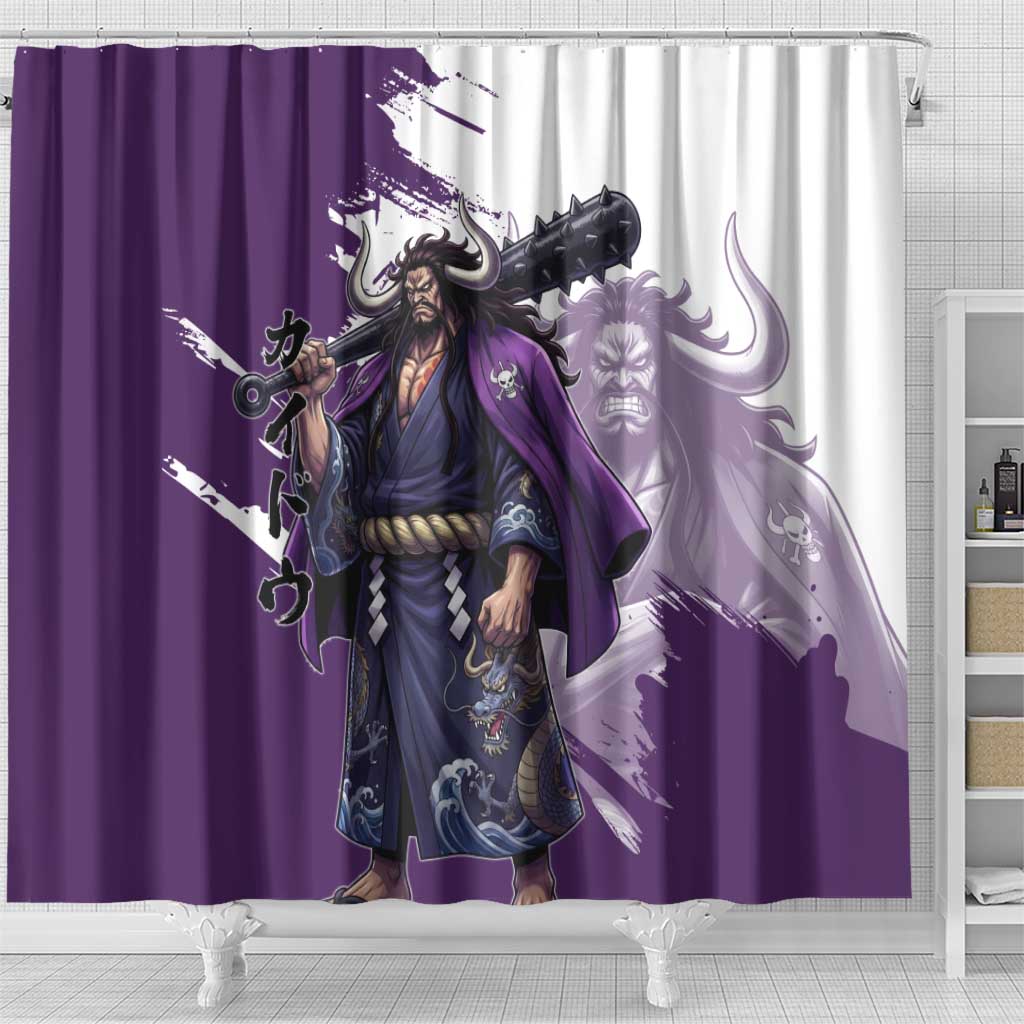 Kaido Anime Shower Curtain One Piece Oni Warlord Graphic
