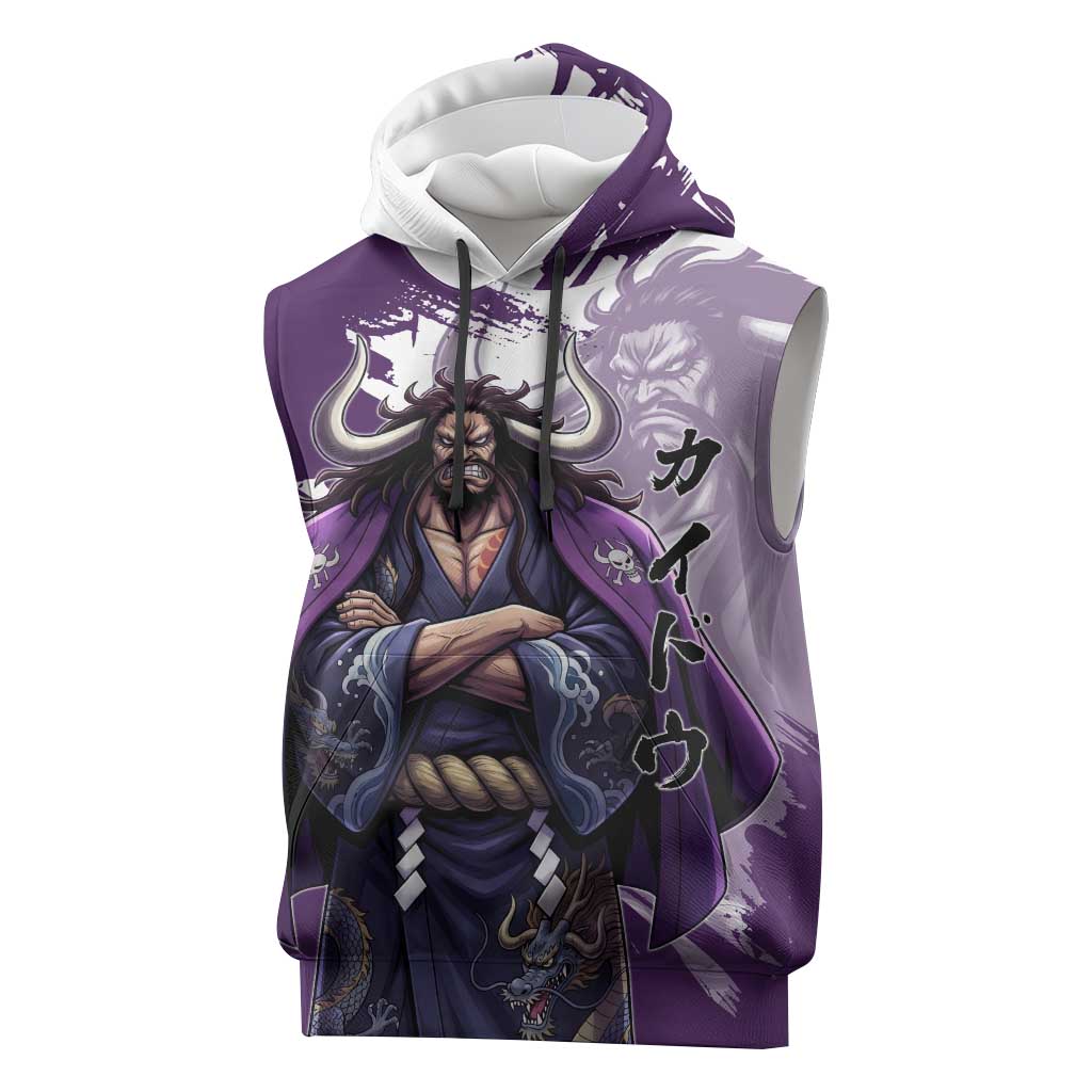 Kaido Anime Sleeveless Hoodie One Piece Oni Warlord Graphic
