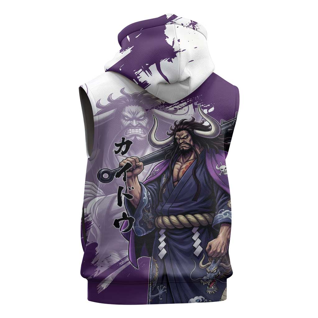 Kaido Anime Sleeveless Hoodie One Piece Oni Warlord Graphic