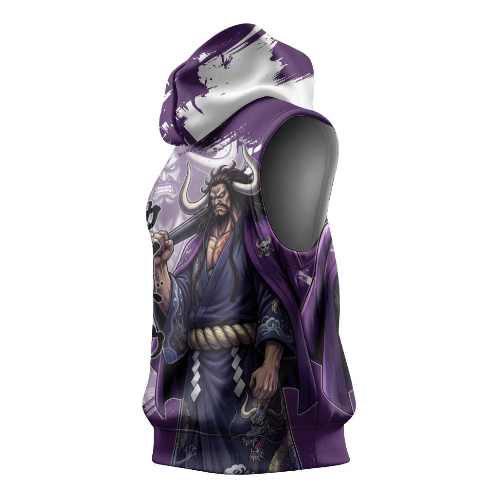 Kaido Anime Sleeveless Hoodie One Piece Oni Warlord Graphic