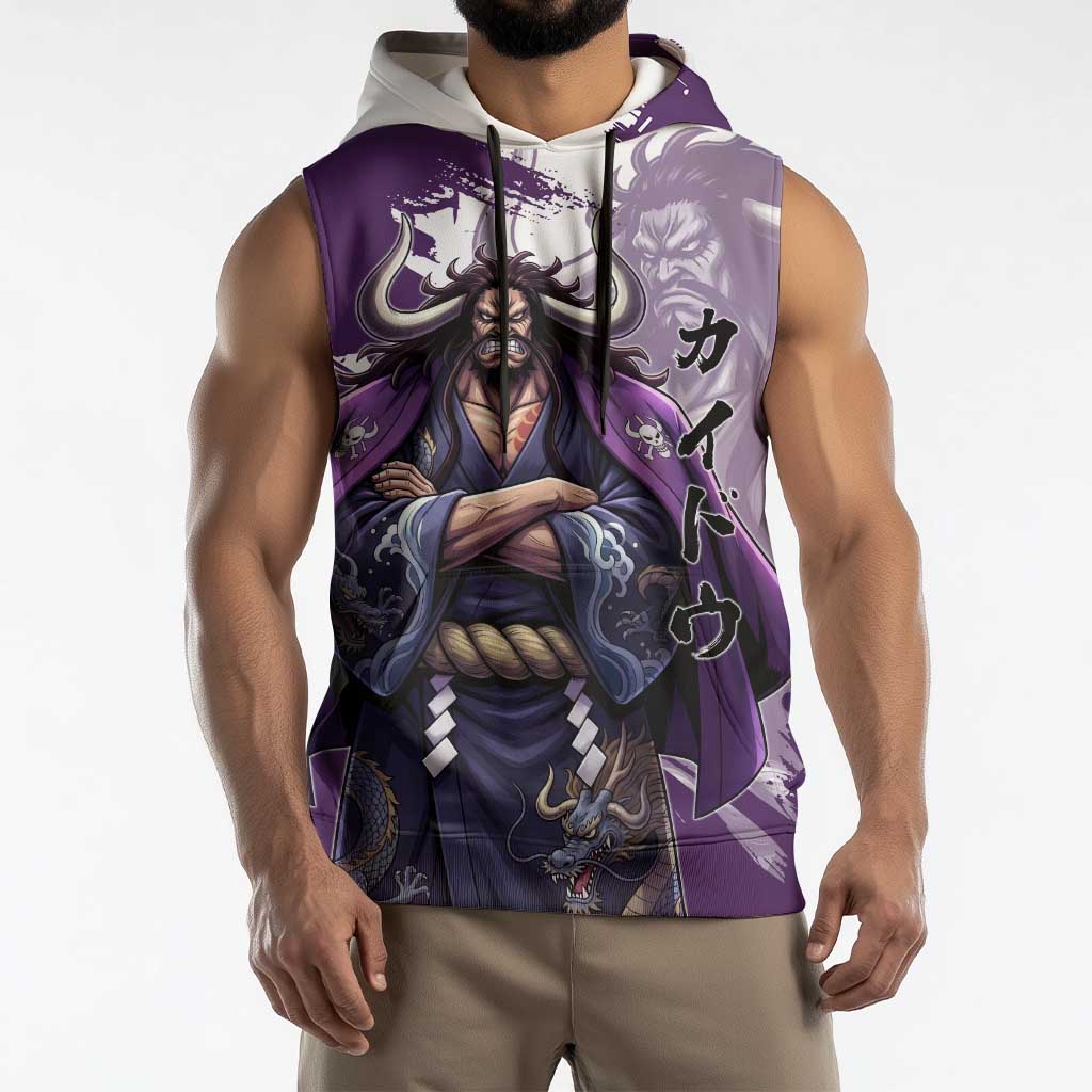 Kaido Anime Sleeveless Hoodie One Piece Oni Warlord Graphic