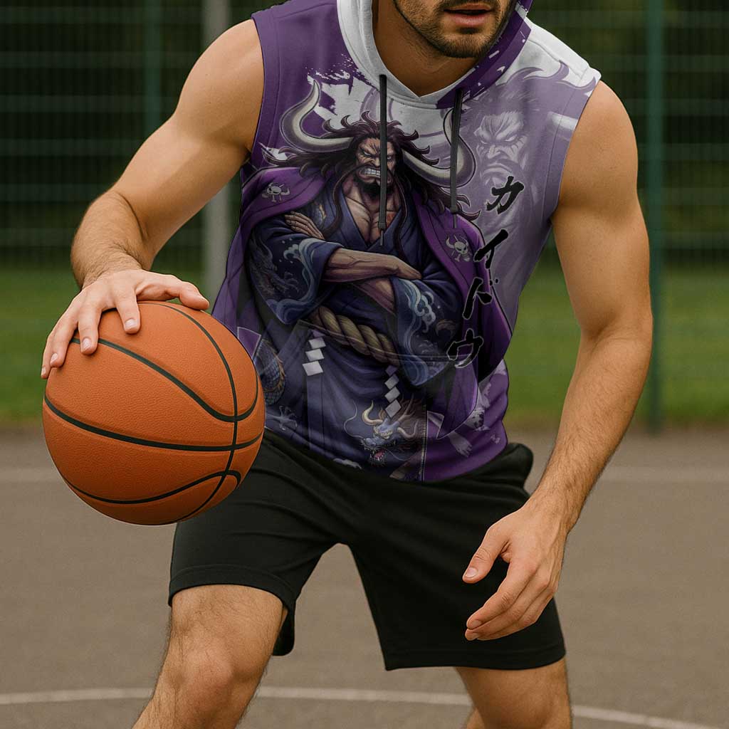 Kaido Anime Sleeveless Hoodie One Piece Oni Warlord Graphic