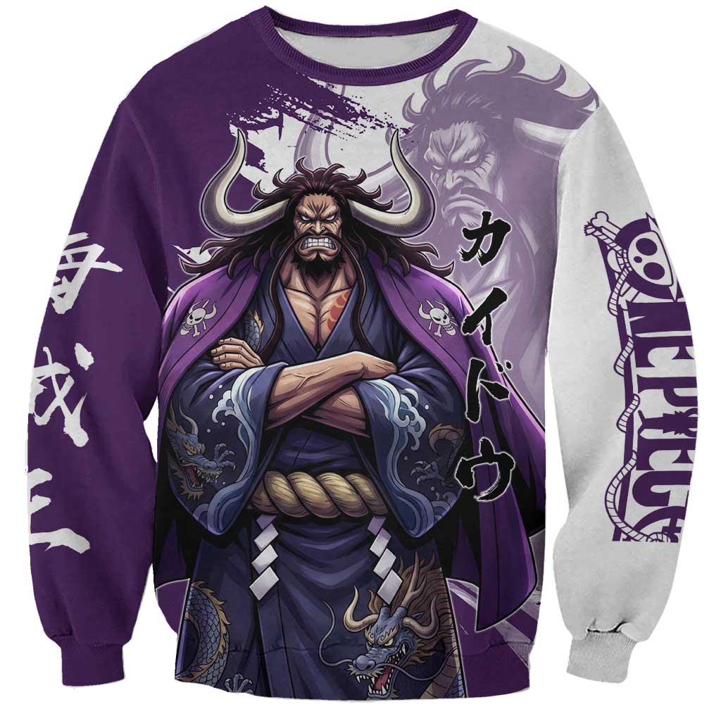 Kaido Anime Sweatshirt One Piece Oni Warlord Graphic
