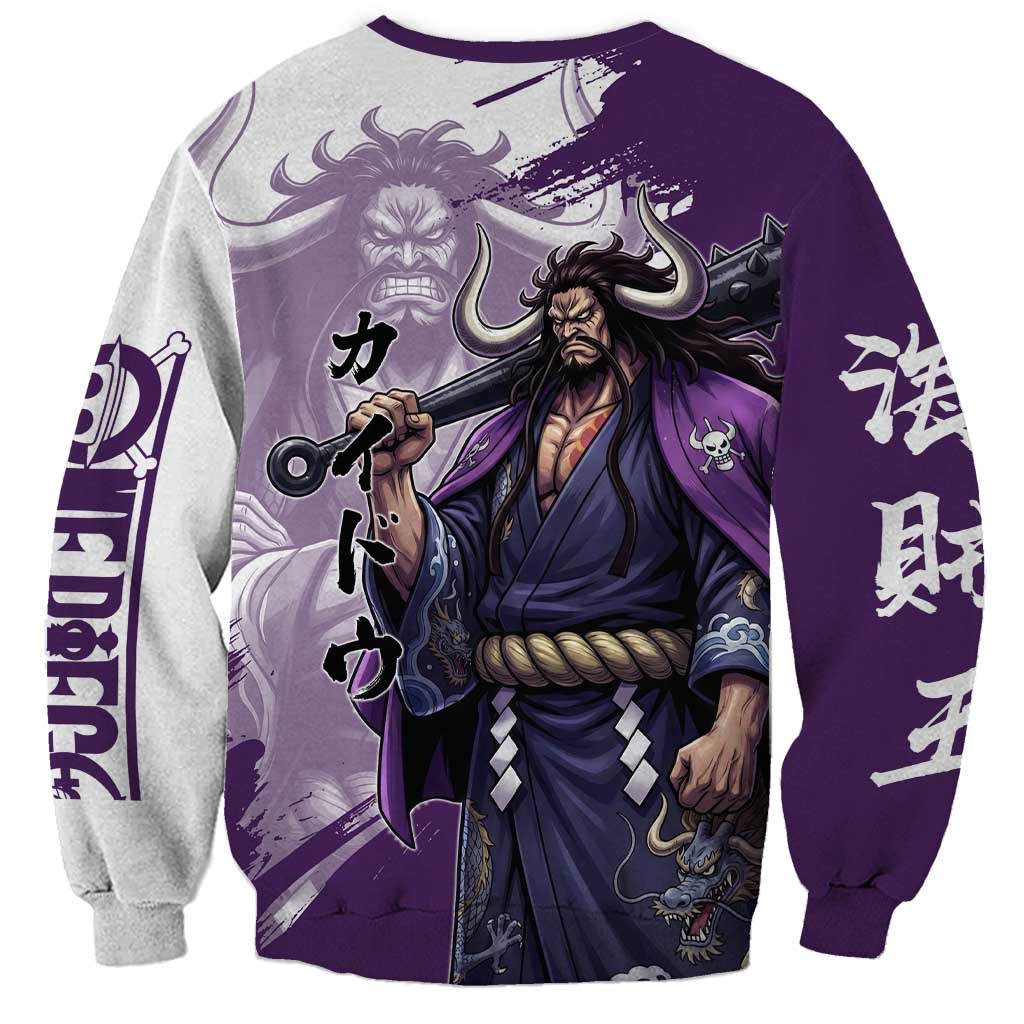 Kaido Anime Sweatshirt One Piece Oni Warlord Graphic