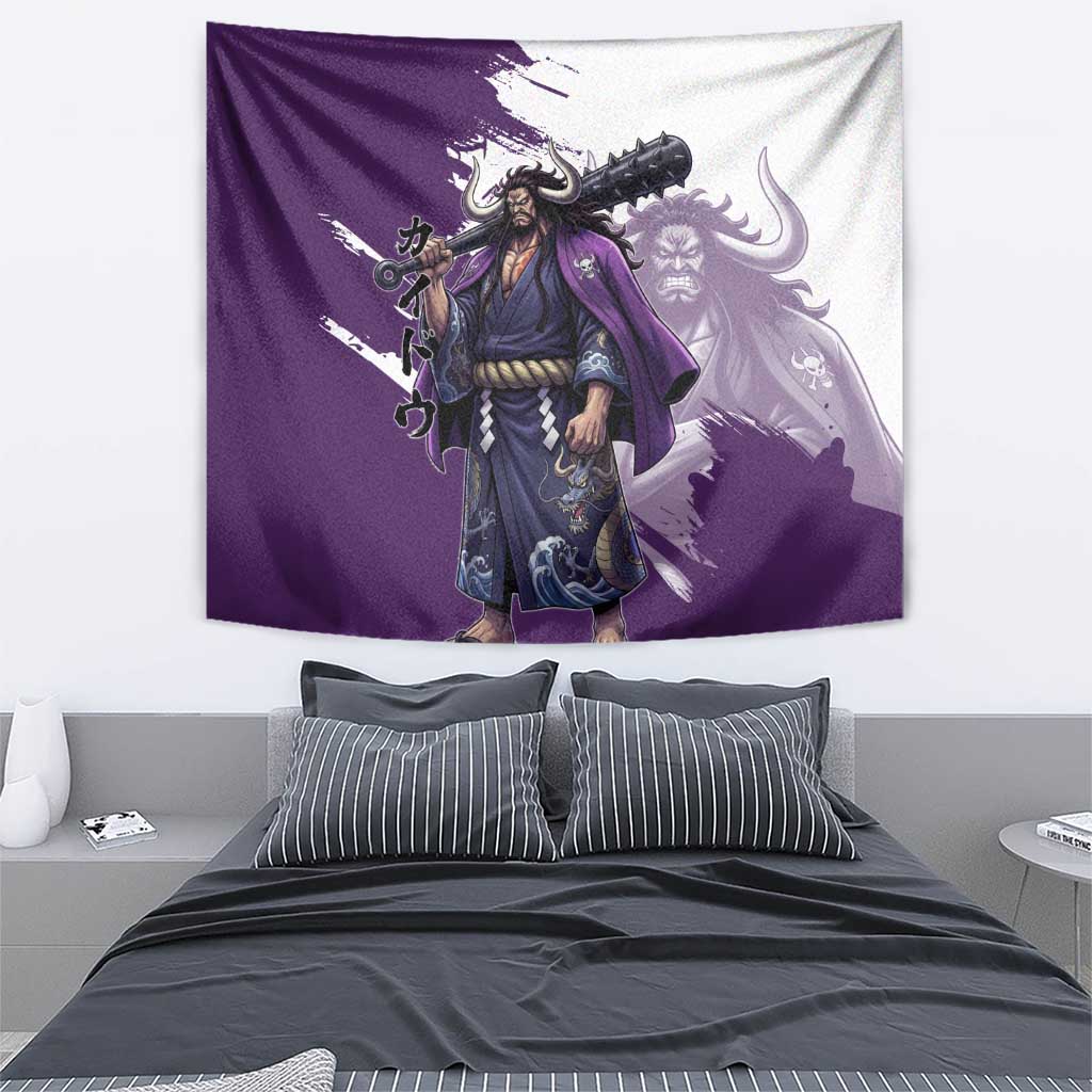 Kaido Anime Tapestry One Piece Oni Warlord Graphic