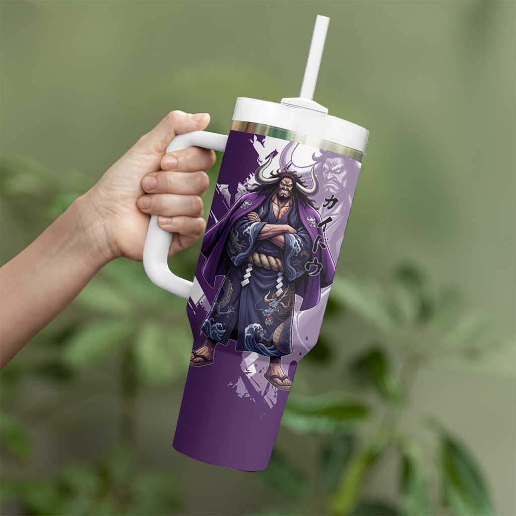 Kaido Anime Tumbler With Handle One Piece Oni Warlord Graphic