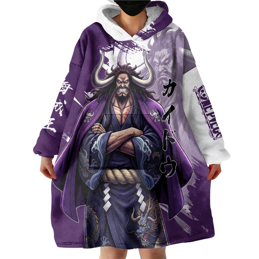 Kaido Anime Wearable Blanket Hoodie One Piece Oni Warlord Graphic