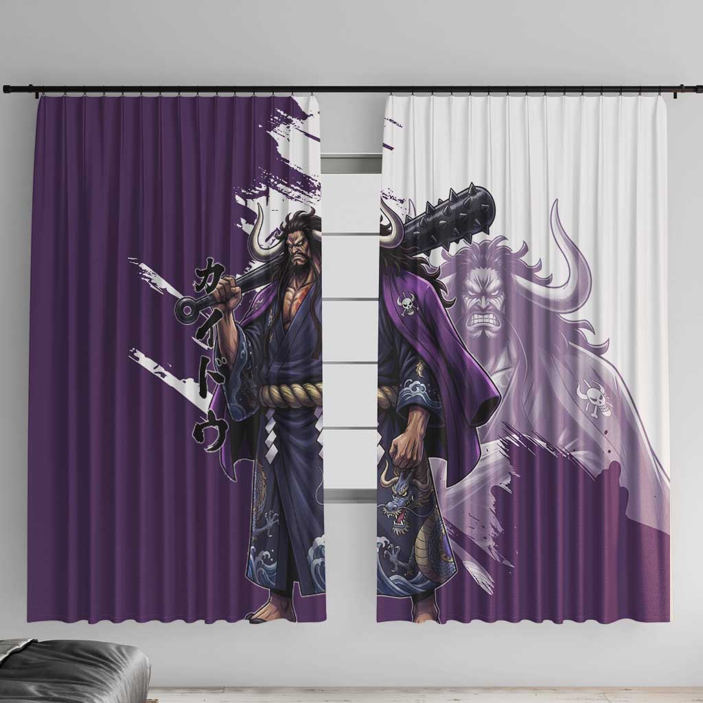 Kaido Anime Window Curtain One Piece Oni Warlord Graphic