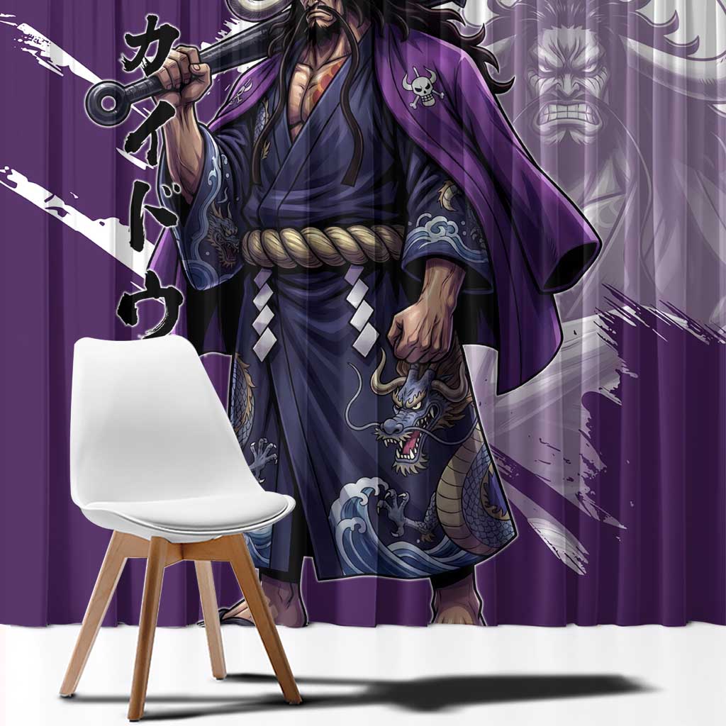 Kaido Anime Window Curtain One Piece Oni Warlord Graphic
