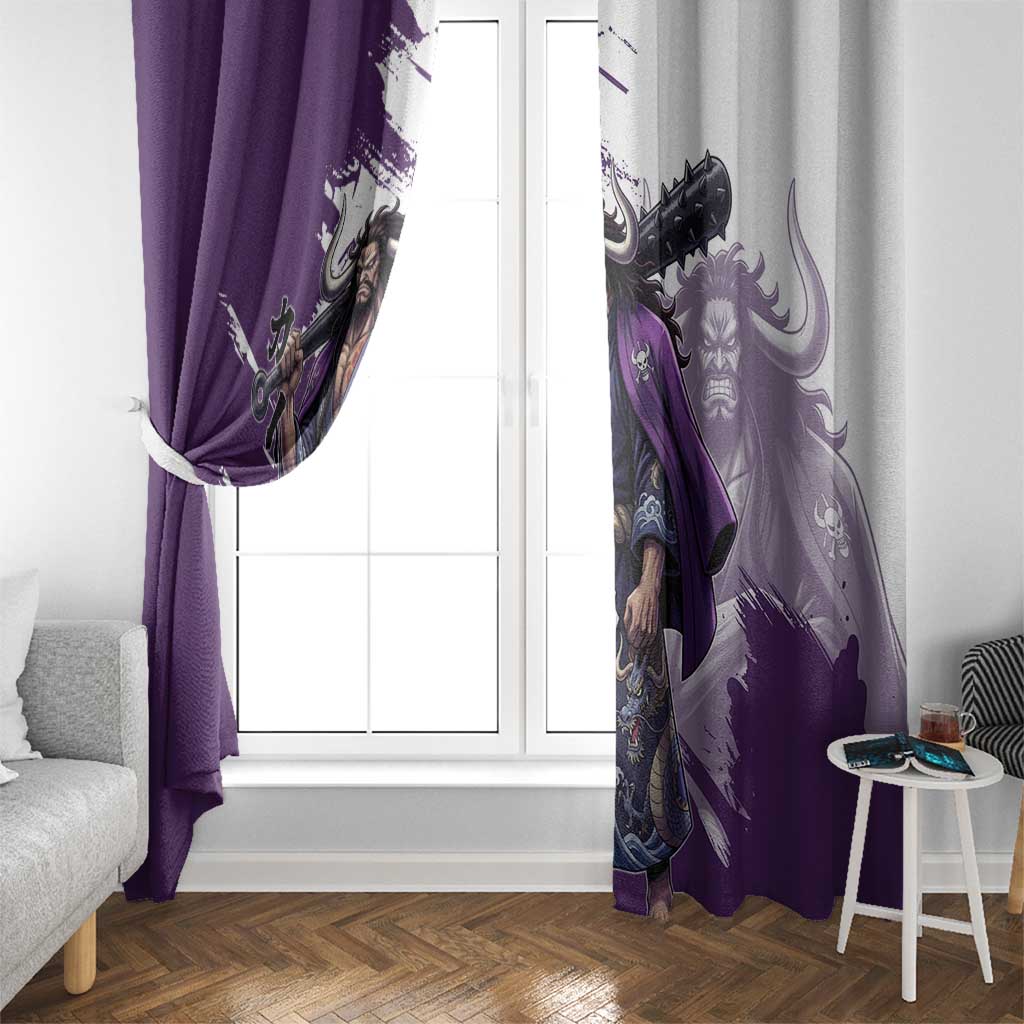Kaido Anime Window Curtain One Piece Oni Warlord Graphic