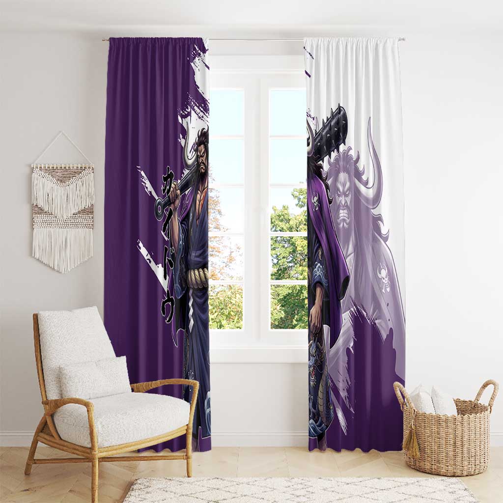 Kaido Anime Window Curtain One Piece Oni Warlord Graphic