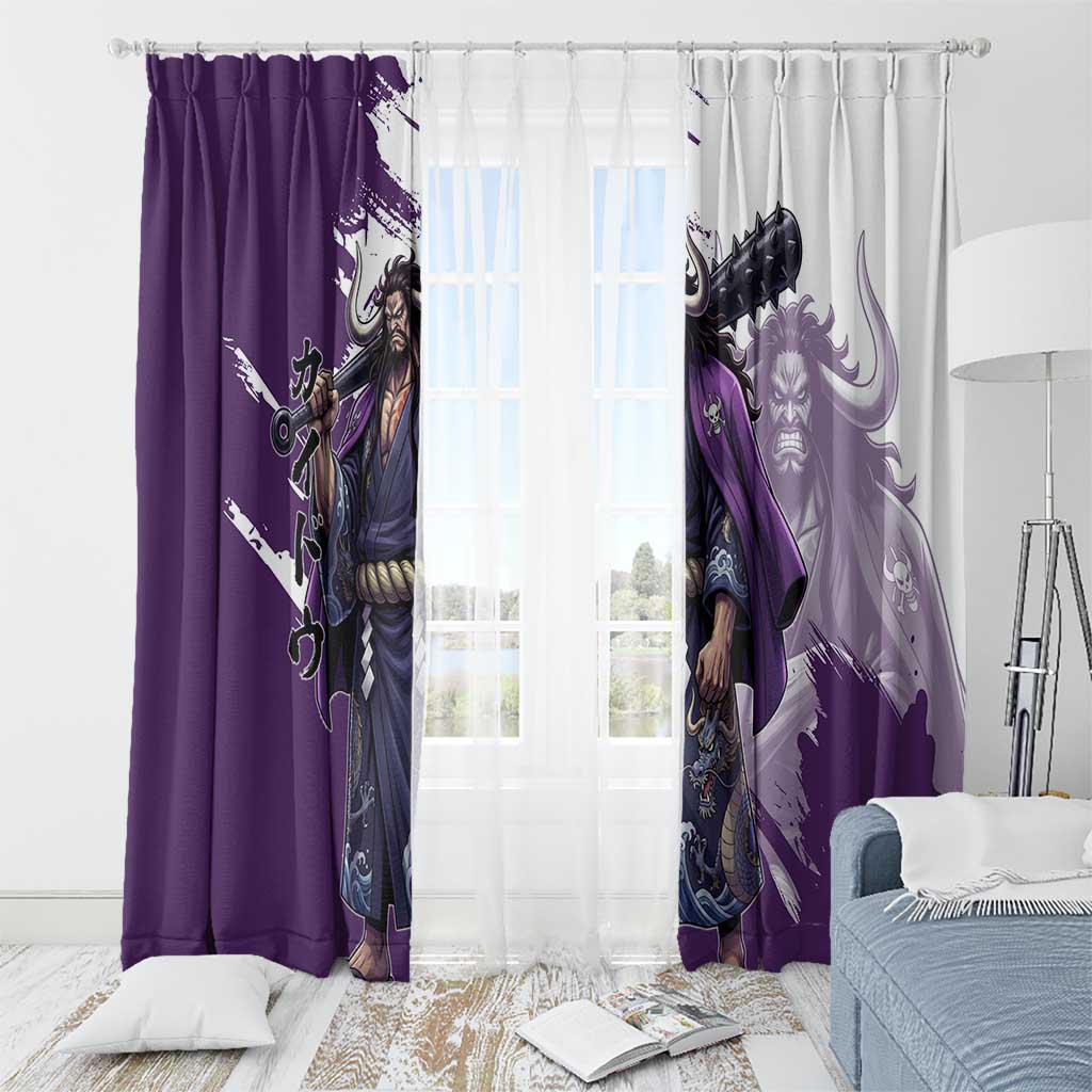 Kaido Anime Window Curtain One Piece Oni Warlord Graphic