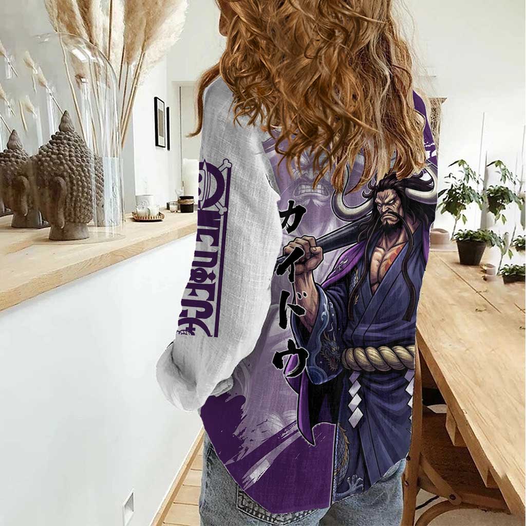 Kaido Anime Women Casual Shirt One Piece Oni Warlord Graphic