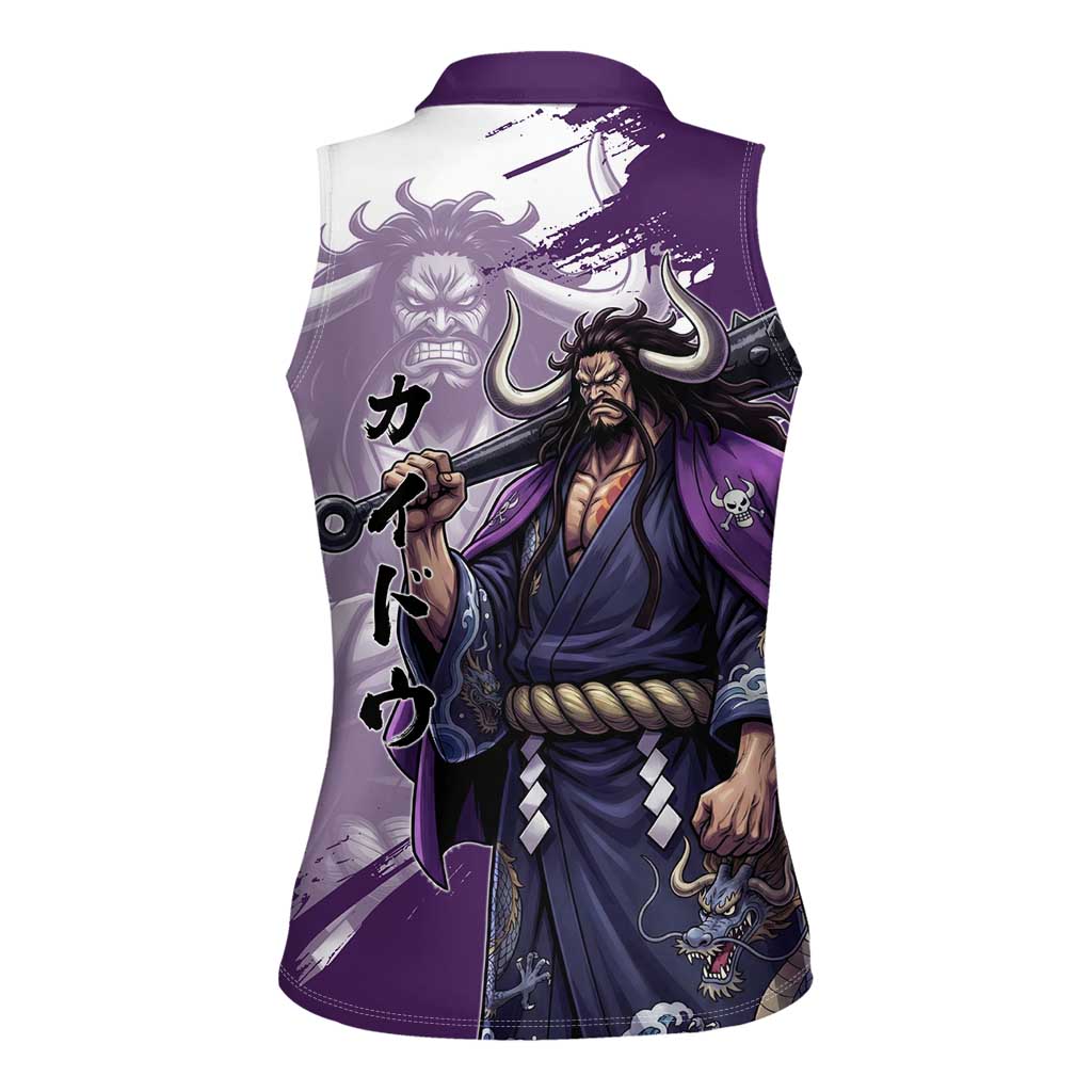 Kaido Anime Women Sleeveless Polo Shirt One Piece Oni Warlord Graphic