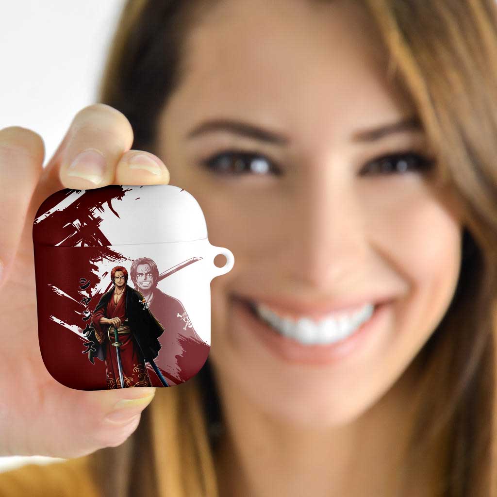 One Piece Shanks Red Hair AirPods Case Japanese Anime Graphic