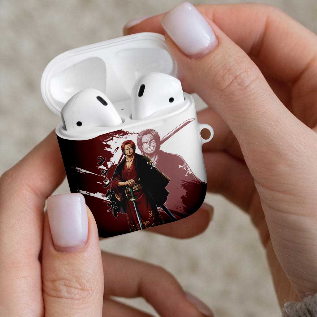 One Piece Shanks Red Hair AirPods Case Japanese Anime Graphic
