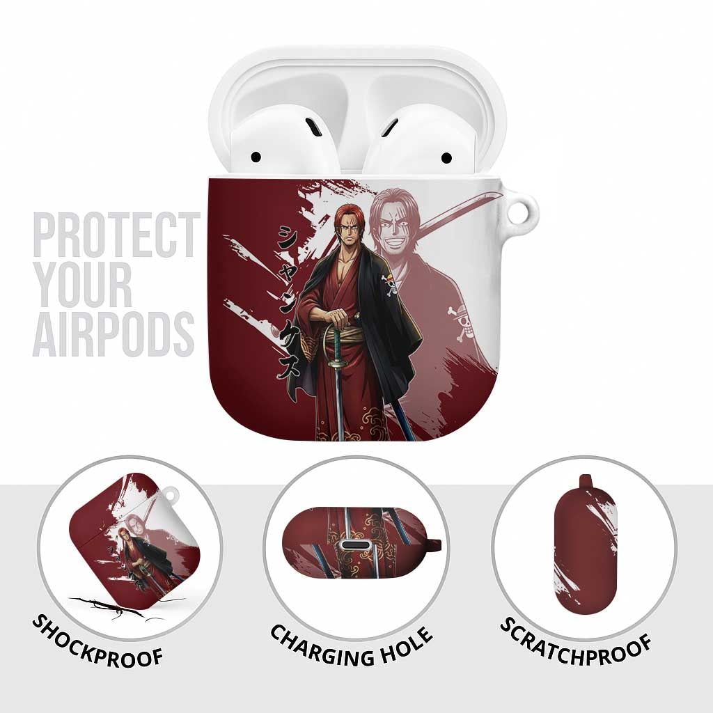 One Piece Shanks Red Hair AirPods Case Japanese Anime Graphic