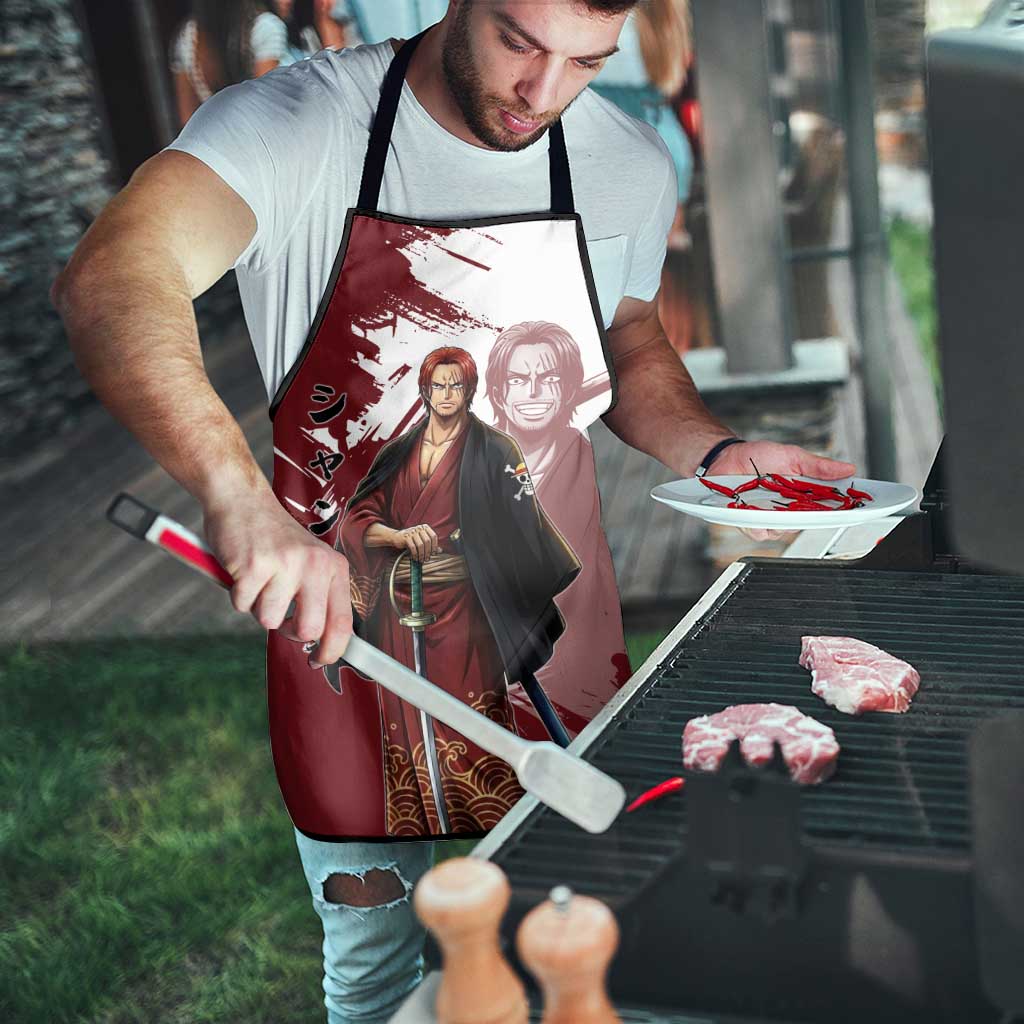 One Piece Shanks Red Hair Apron Japanese Anime Graphic
