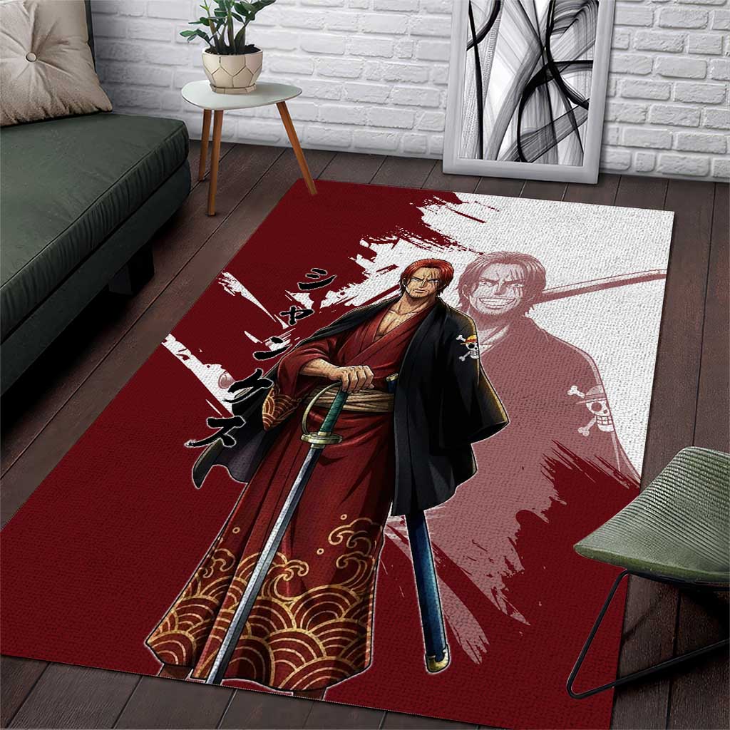 One Piece Shanks Red Hair Area Rug Japanese Anime Graphic